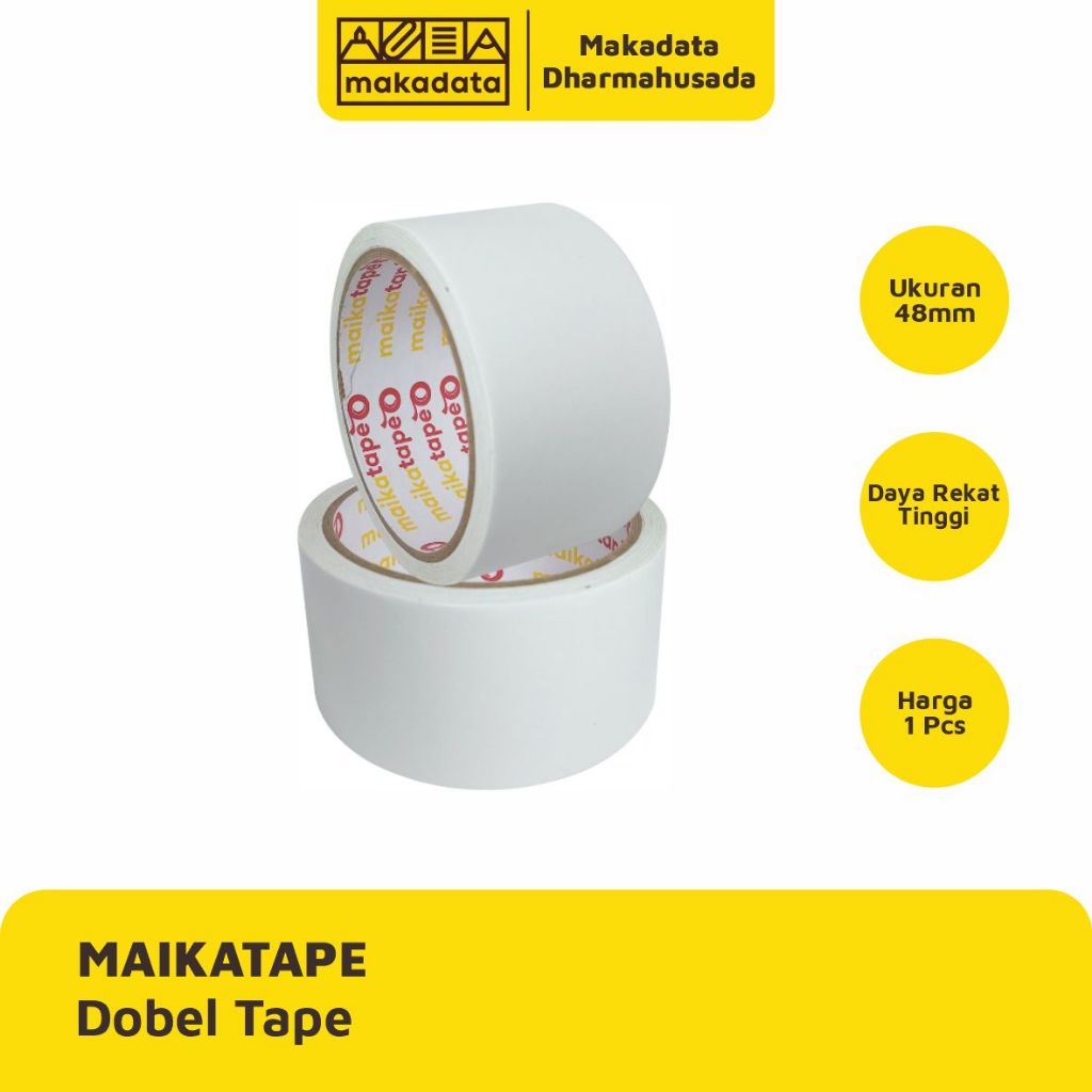 

PEREKAT 2 SISI | ISOLASI DOUBLE TAPE MAIKATAPE 48MM (1 PCS)