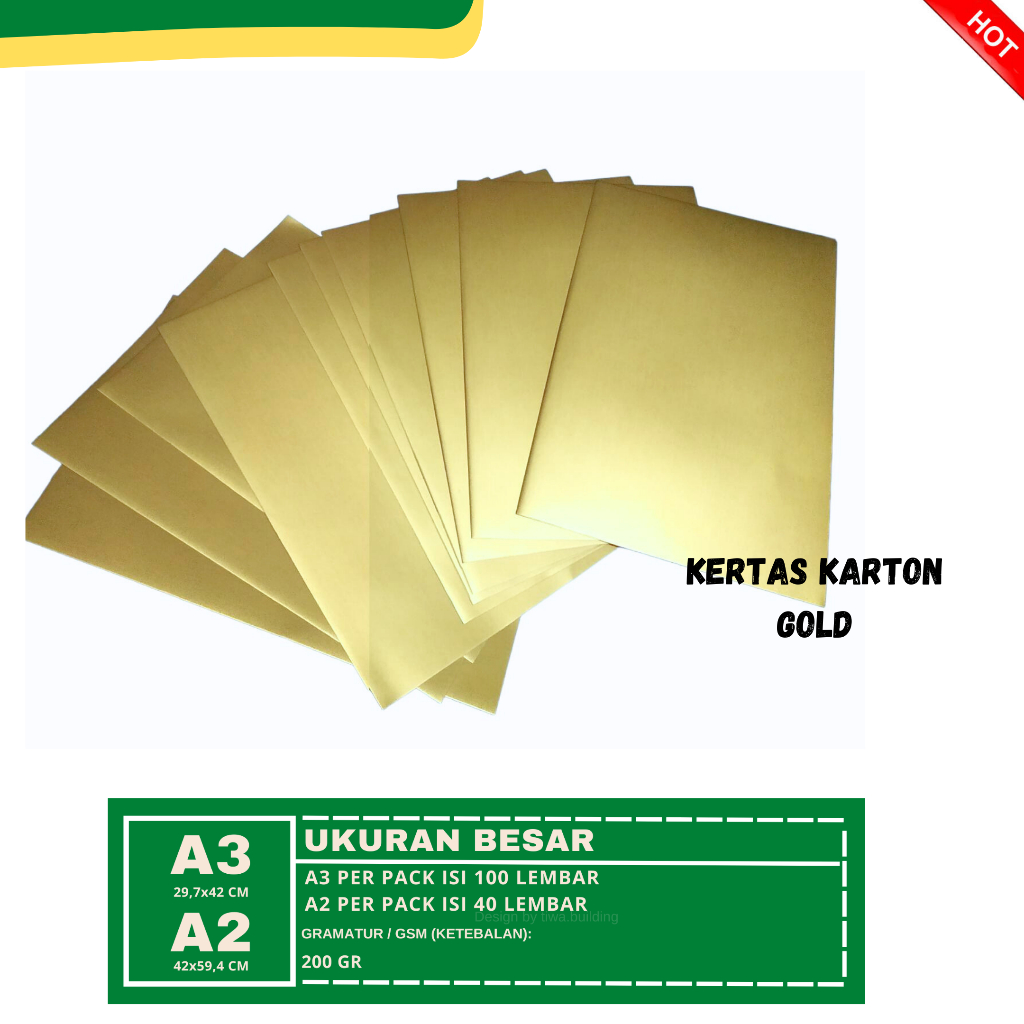 

KERTAS KARTON GOLD/KERTAS KARTON EMAS A3&A2 PERPACK ISI100&40 LEMBAR