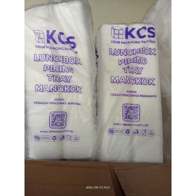 (khusus instan) sterofoam KCS foam alas buah, mangkok, burger, bubur, geprek, polos, sekat