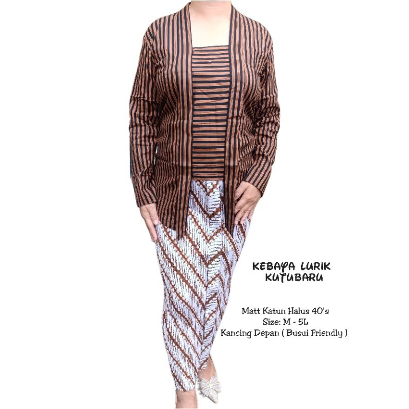 Kebaya Lurik Kutubaru Kartini Wanita Modern Bahan Katun Halus