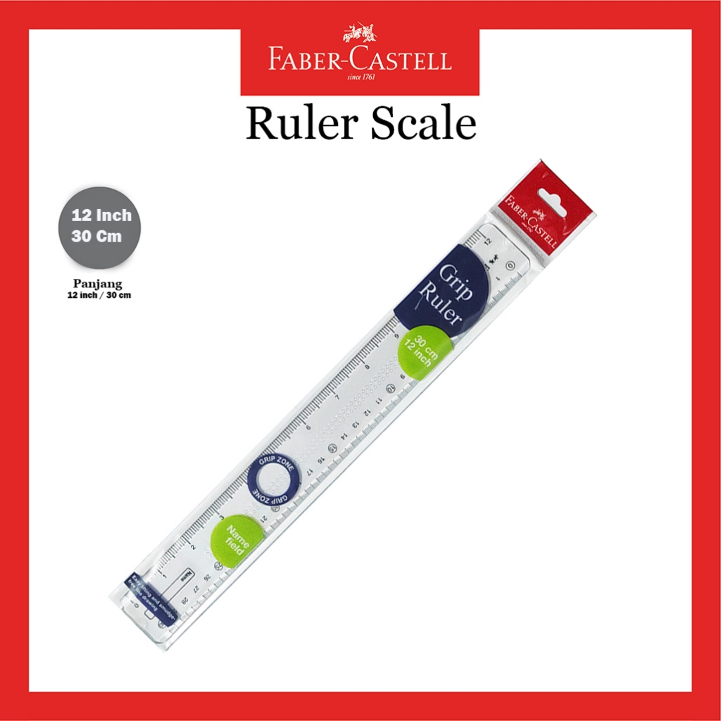 

Penggaris Faber Castell 30 cm / Plastik Keras Tebal / Ruller Scale / Penggaris Scale 12"/30 cm