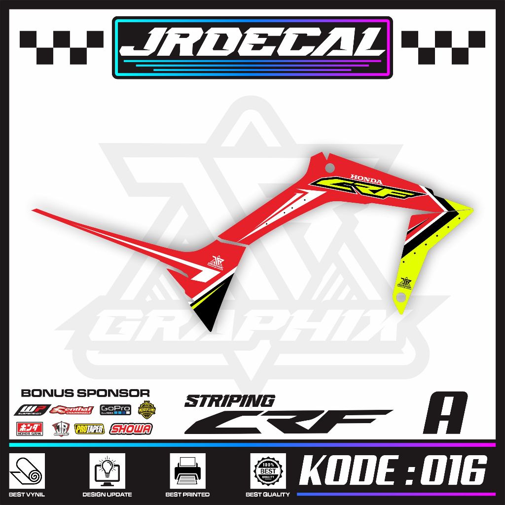 STIKER CRF 150L SEMI FULL GRAFIS TERSEDIA WARNA MERAH PUTIH HITAM MOTIF VARIASI SIMPEL KEREN (COD) -