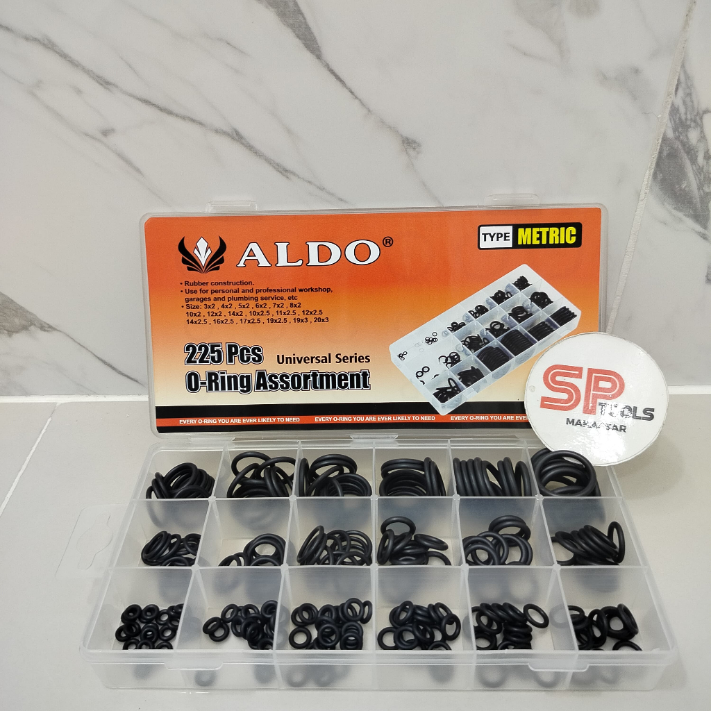 ORING SET ASSORTMENT / OIL SEAL / KARET OLI ORING (MM) METRIC 225PCS ALDO