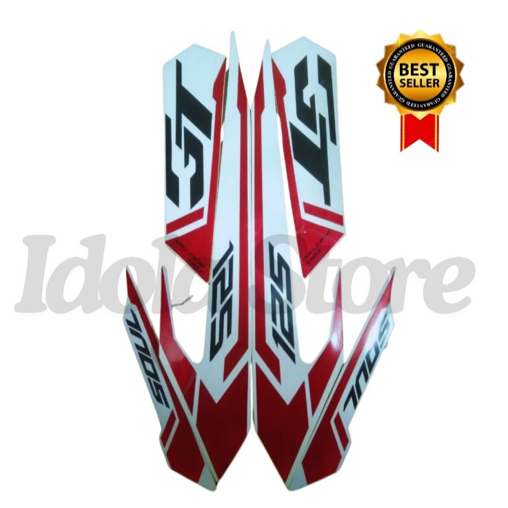 STIKER STRIPING HONDA MIO SOUL GT 2015 MERAH PUTIH FULL STIKER LIS BODY MOTOR MIO SOUL GT 2015
