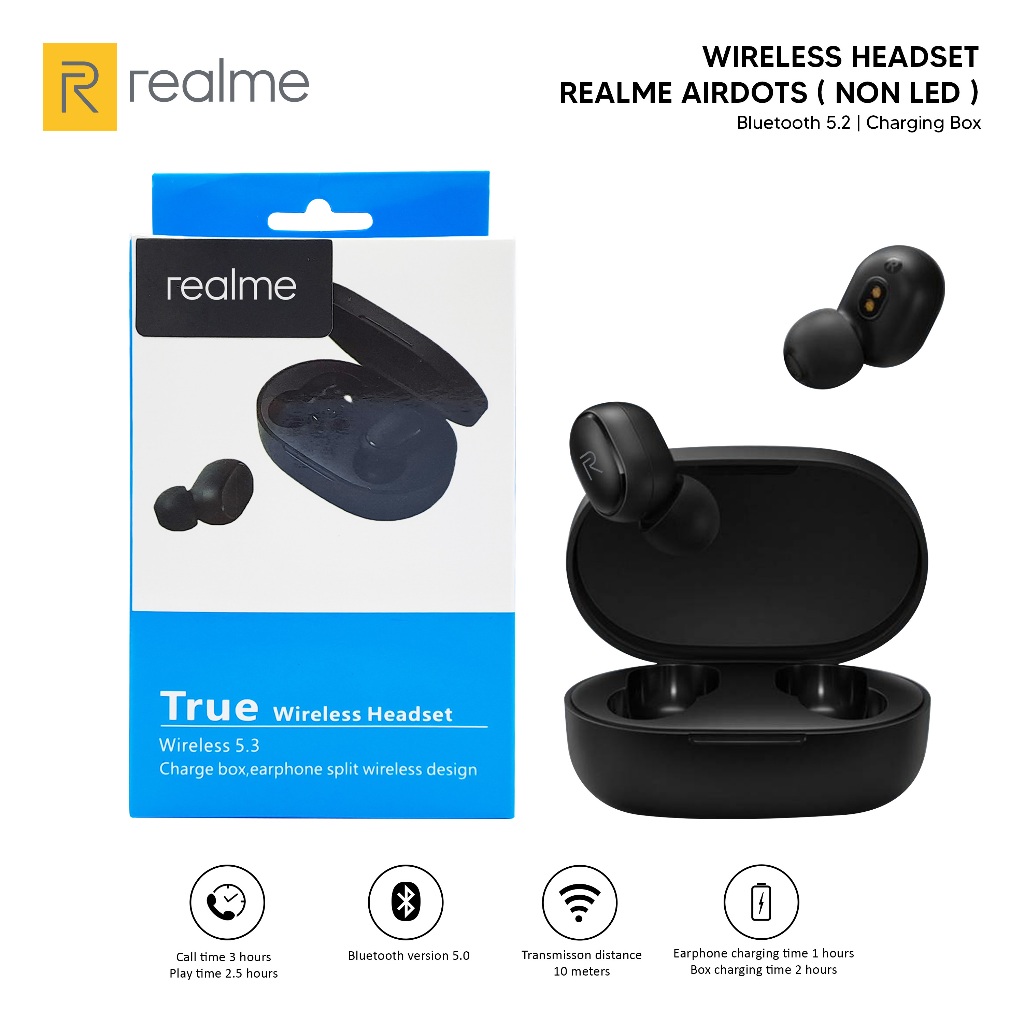 TWS Airdots Handsfree NON LED Bluetooth 5,0 Earphone Earbuds Wireless Kualitas Bagus
