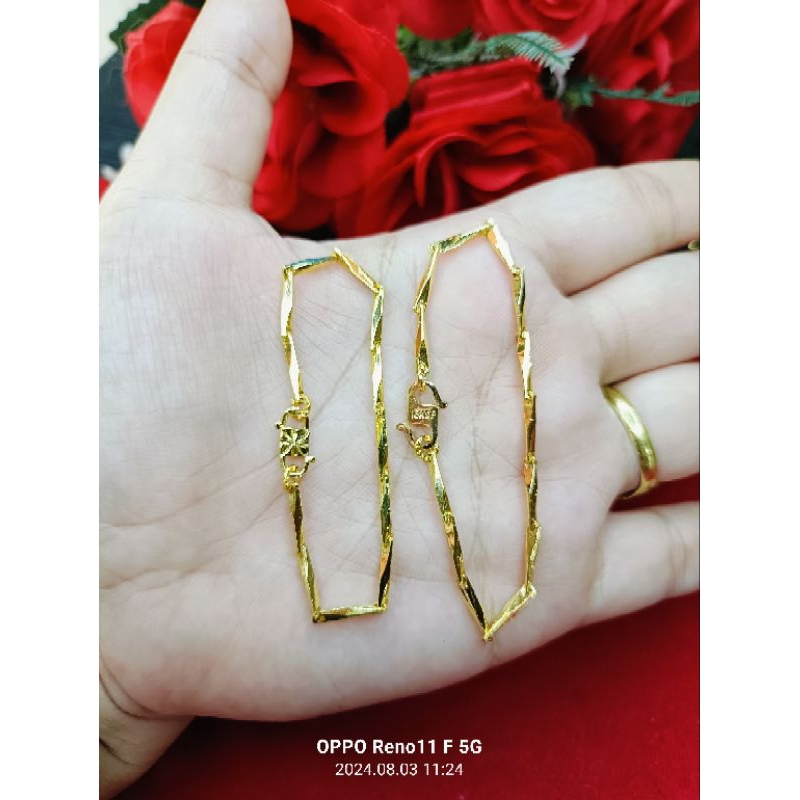 gelang padi bayi/anak lapis emas 24k