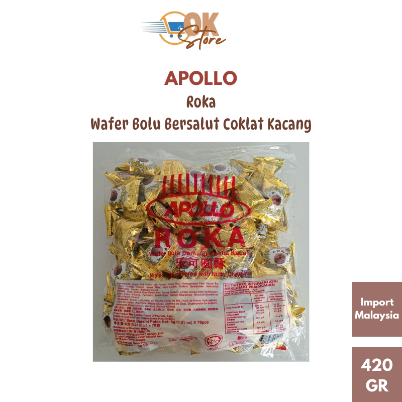 

Apollo Roka Bola Wafer Bolu Bersalut Coklat Isi 70's x 6GR (420 GR) (Import Malaysia) (Expiry 30 September 2025)