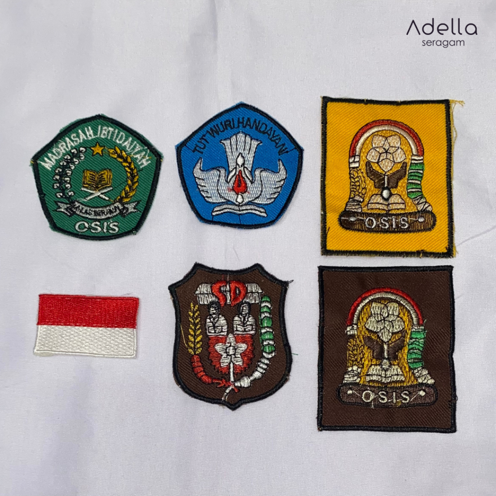 Adella Seragam - Bet/Bordir SD, Biru SD, MI, SMP, SMA, BENDERA I Kelengkapan Sekolah