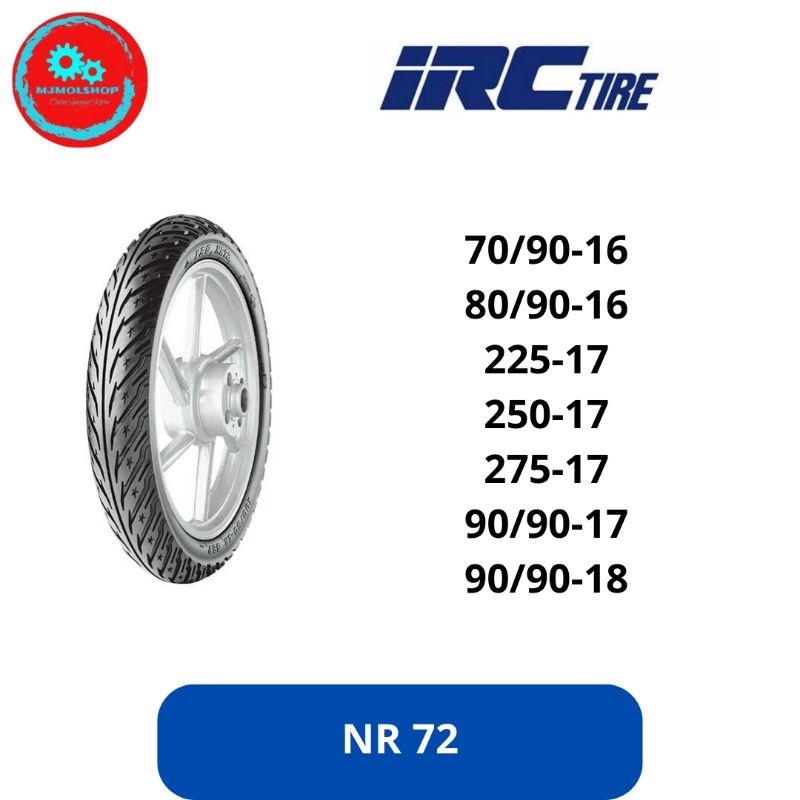 BAN IRC NR72 70/90-16,80/90-16,225-17,250-17,275-17,90/90-17,90/90-18 NON TUBELESS ORIGINAL IRC