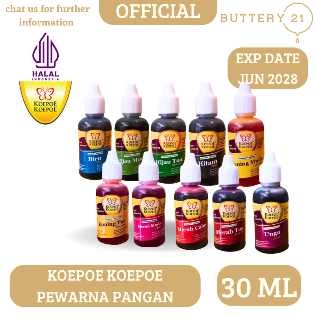 

KOEPOE KOEPOE PEWARNA MAKANAN 30 ML/PEWARNA PANGAN/PERWARNA KUE/PEWARNA CAIR