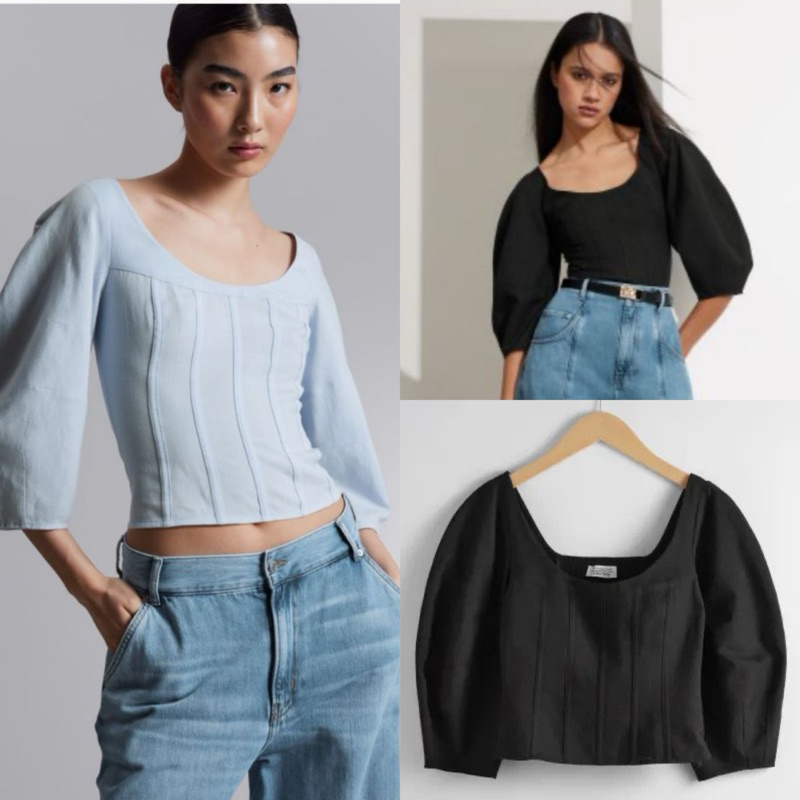 OTHER STORIES CROPPED CORSET BLOUSE
