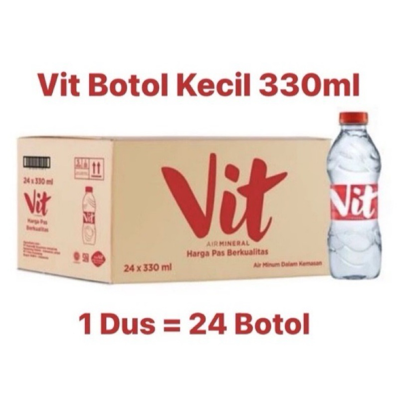 

AIR MINERAL AIR VIT KEMASAN BOTOL 330ML 1 DUS ISI 24 BOTOL