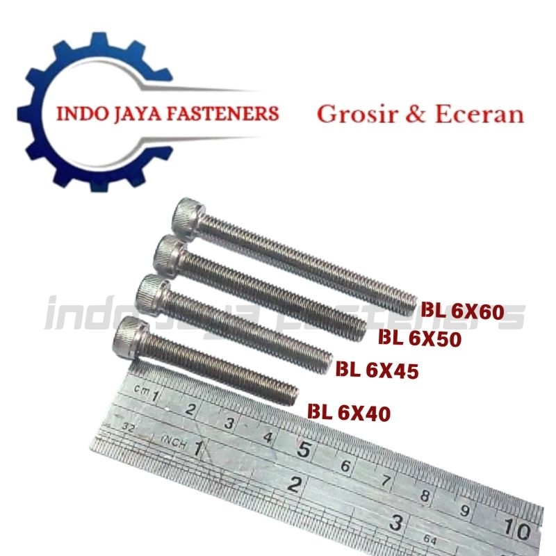 Baut L M6 x 45 mm Stainless Steel