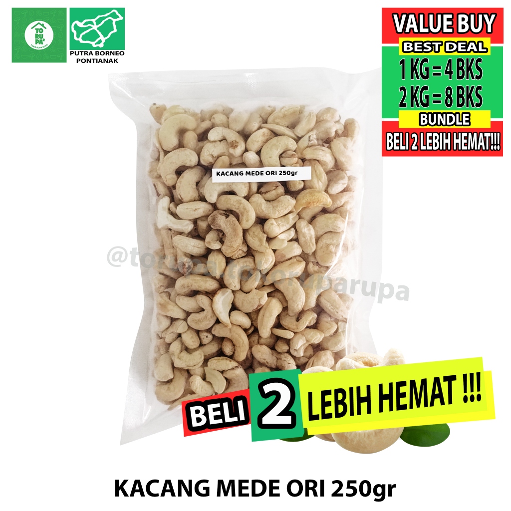 

Kacang Mede Ori 250gr / Kacang Mete / Kacang Mente Mentah Murah