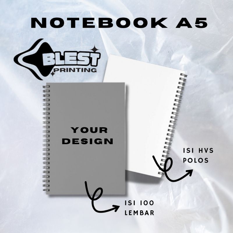 

Notes custom A5 spiral block note 100 halaman