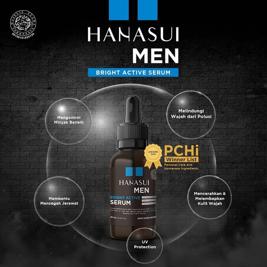 Anugrah - HANASUI Men Bright Active Serum | Serum Wajah Pria