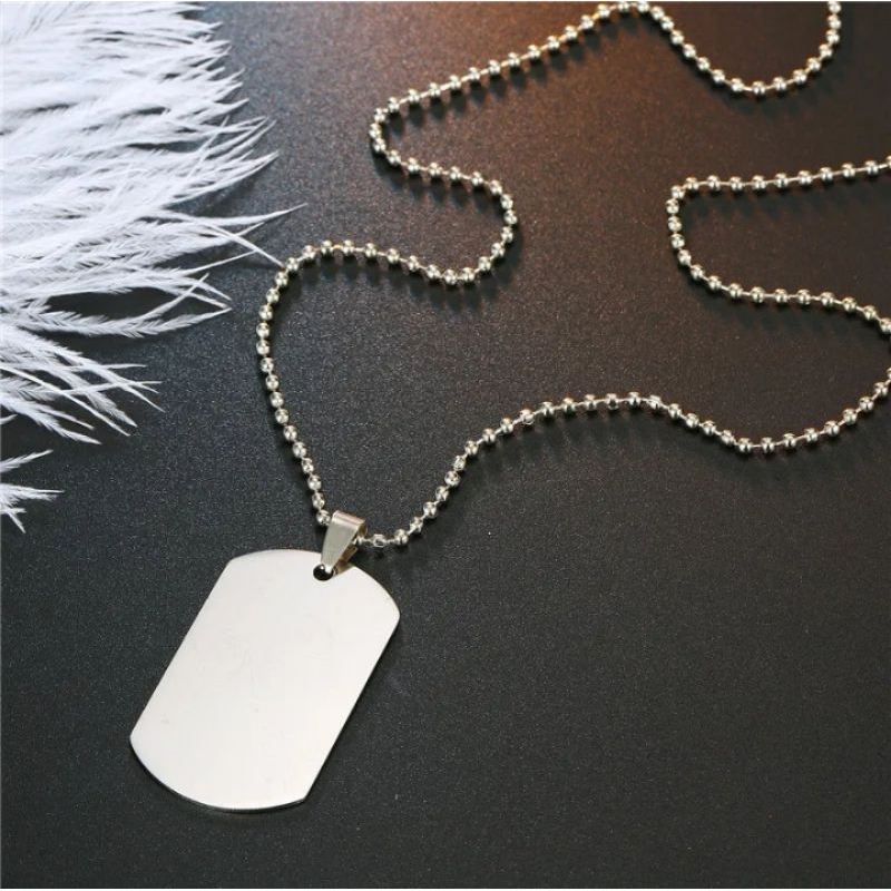Kalung Militer ARMY Biji Lada Full Silver Mode Original