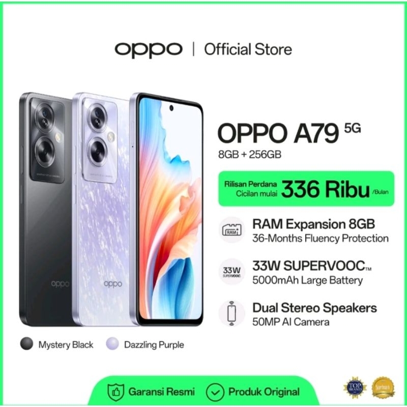 OPPO A79 5G 8/256GB NFC (+ 8GB EXTENDED RAM)GARANSI RESMI OPPO INDONESIA