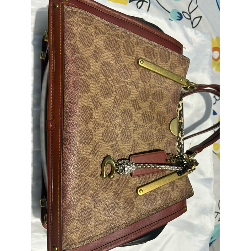 Coach Dreamer 27 Signature Tan Black Multi