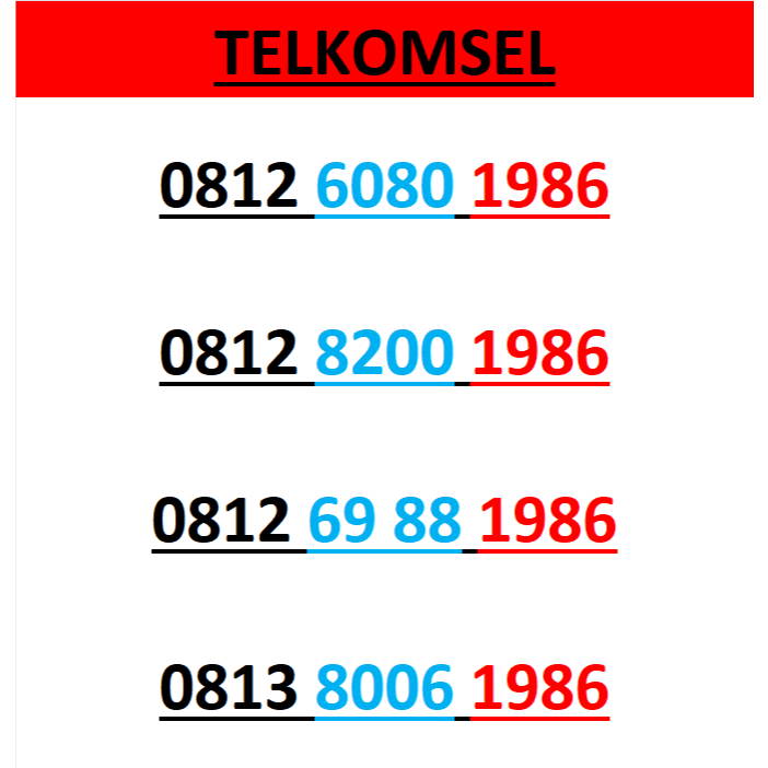 Nomor cantik telkomsel simpati 4g 5g seri tahun 1986 r350