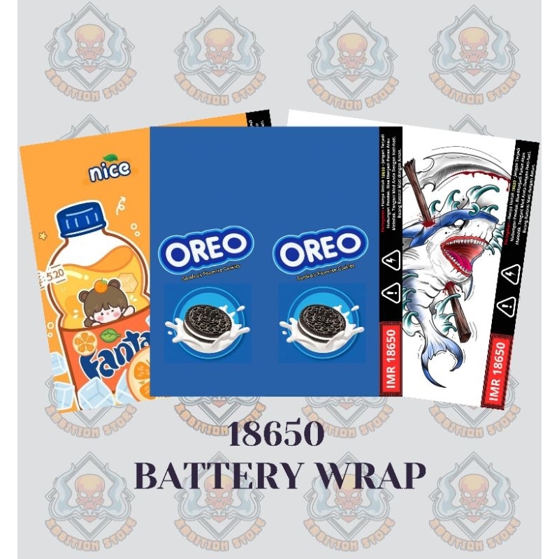 

AMBITIONSTORE - Stiker Skin Wrap Baterai 18650 Motif RANDOM V6 Series - Pelindung dan Penghias Baterai 18650 Untuk Segala Merek Baterai
