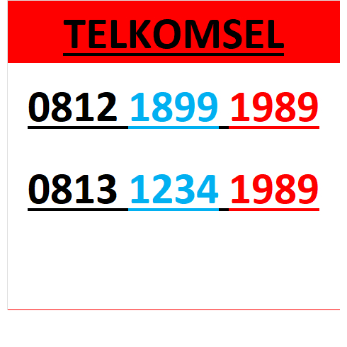 Nomor cantik telkomsel simpati 4g 5g seri tahun 1989 r3500