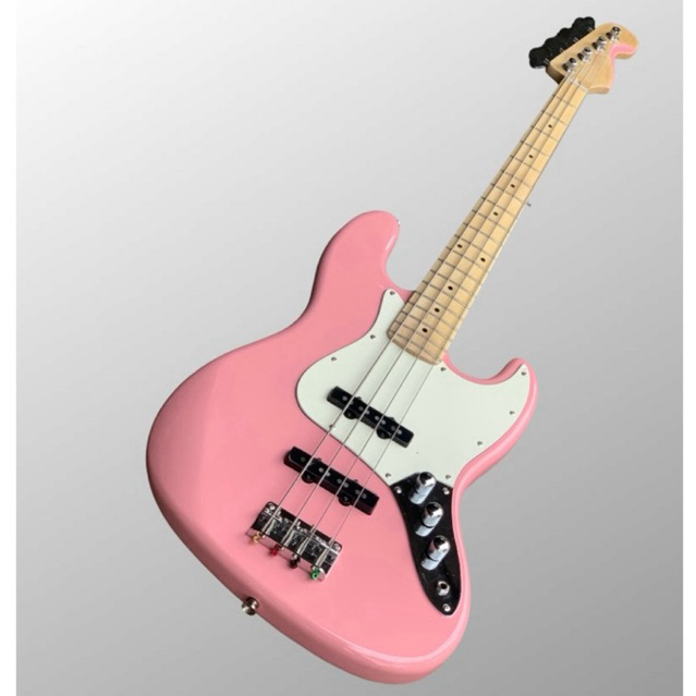 jazz bass jazz squer fender style custom 4 strings pink black sunbrust