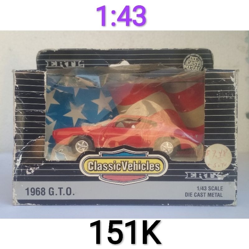 Diecast ERTL Skala 43 Classic Vehicles 1968 Ford Mustang GTO