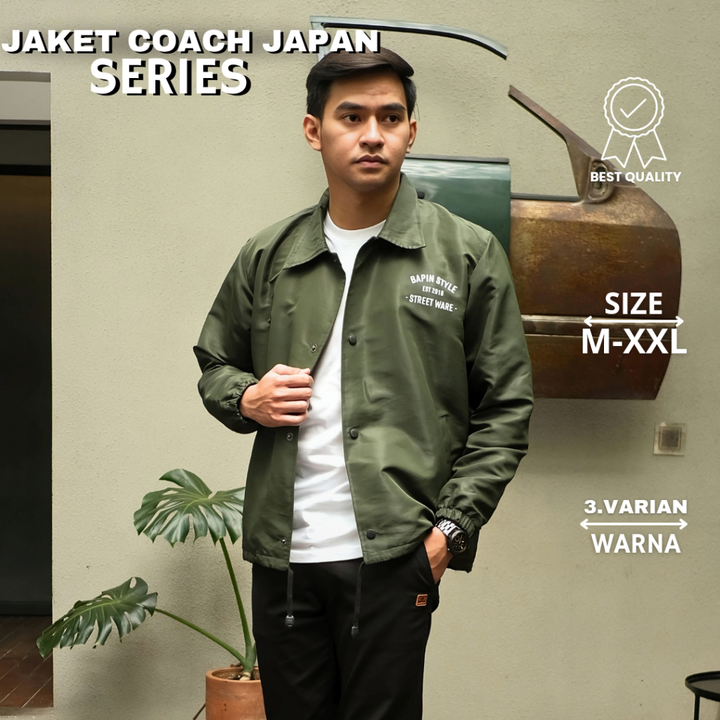 BAPIN Jaket Coach Japan Series – Jaket Pria Original Casual Size M–XXL | by DEGOM
