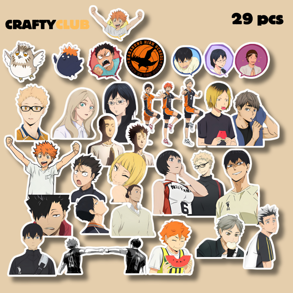 

HAIKYU STIKER Vinyl (29 pcs) Waterproof. Sticker Laptop, Tumblr dan Tab