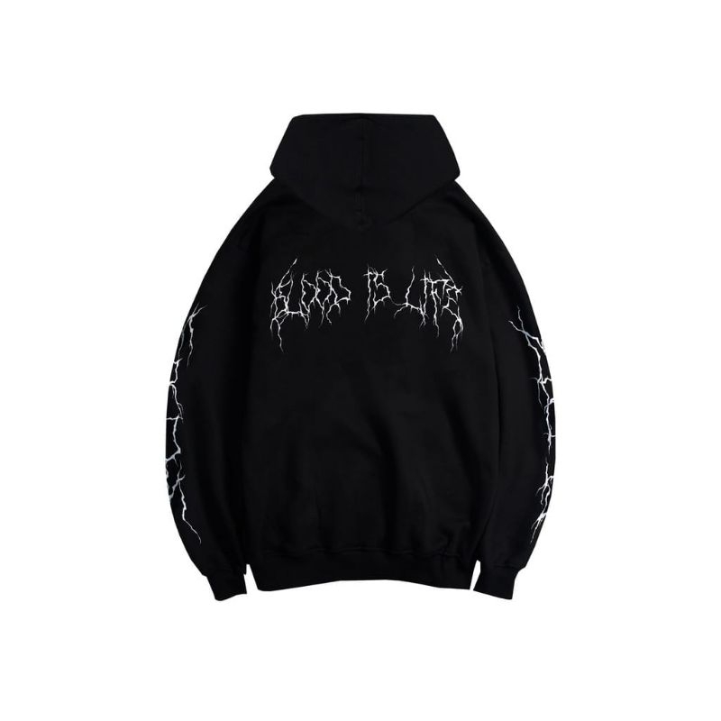 Hoodie MRJN oversize warna Hitam