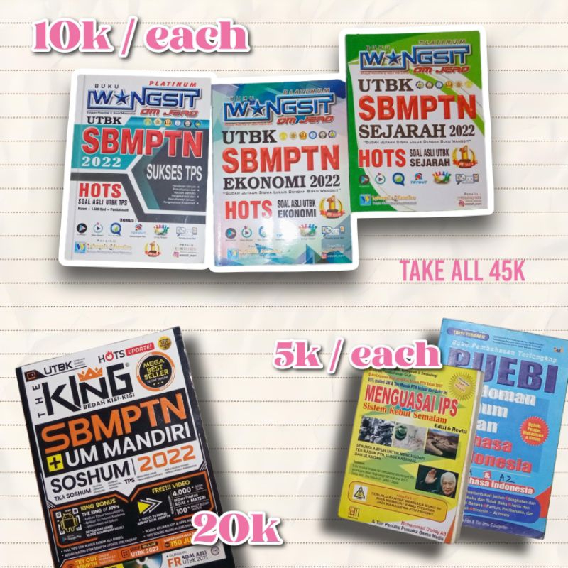 

PRELOVED BUKU SNBT WANGSIT - THE KING SOSHUM