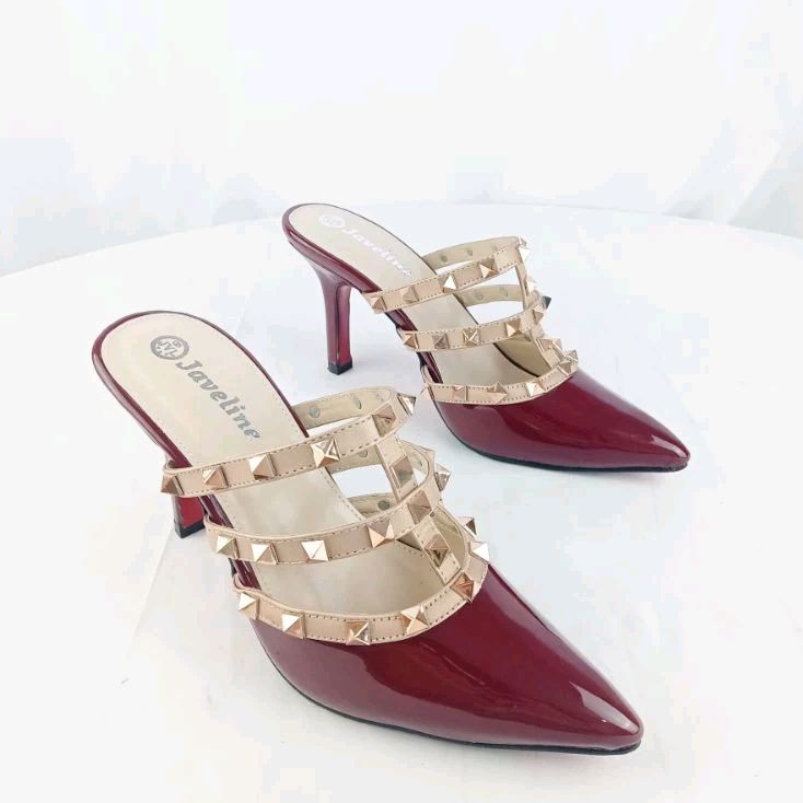 Javeline SCARLETT  Sepatu Heels Elegant  Glossy Shoes Tinggi 8cm