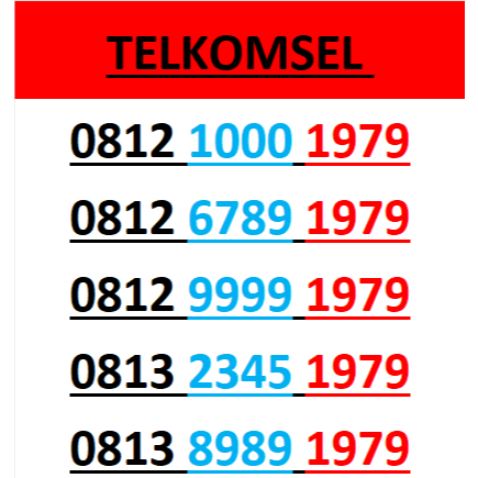 Nomor cantik telkomsel 4G 5G seri tahun 1979 r5000