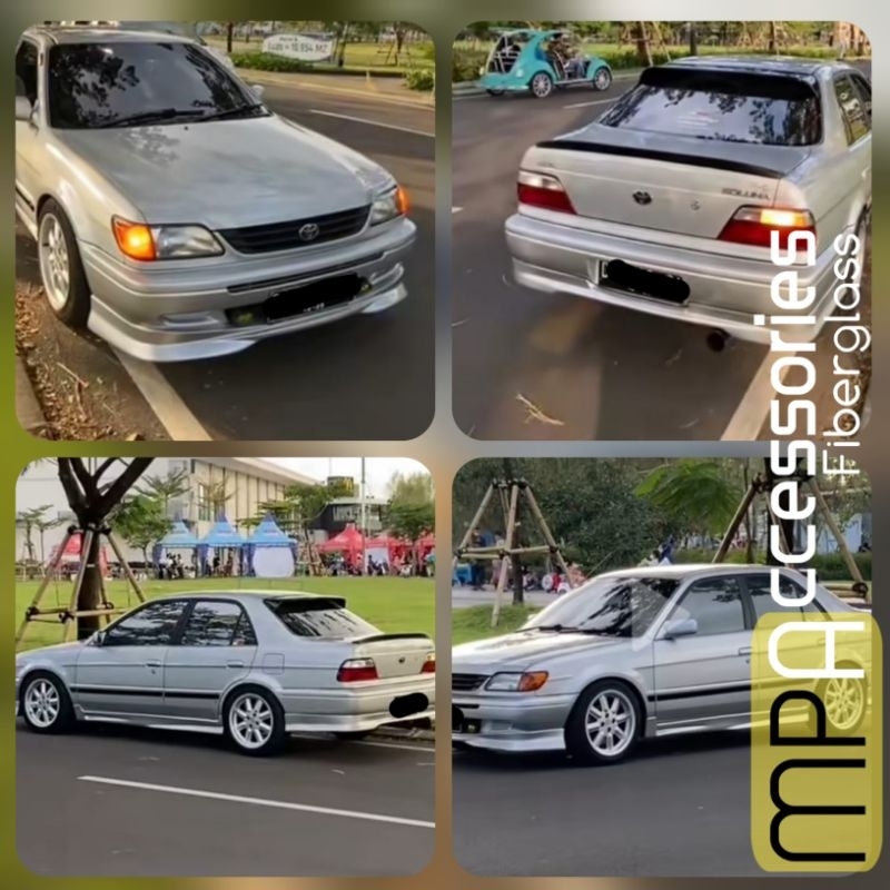 Fullset Bodykit Toyota Soluna 1997-2003 type GLI XLI depan samping (sideskirt) dan belakang