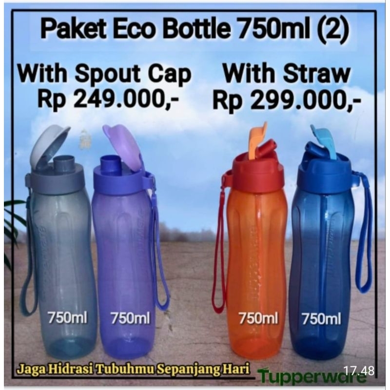 Botol Eco 750 ml Tupperware ( FREE Bubble Warp )