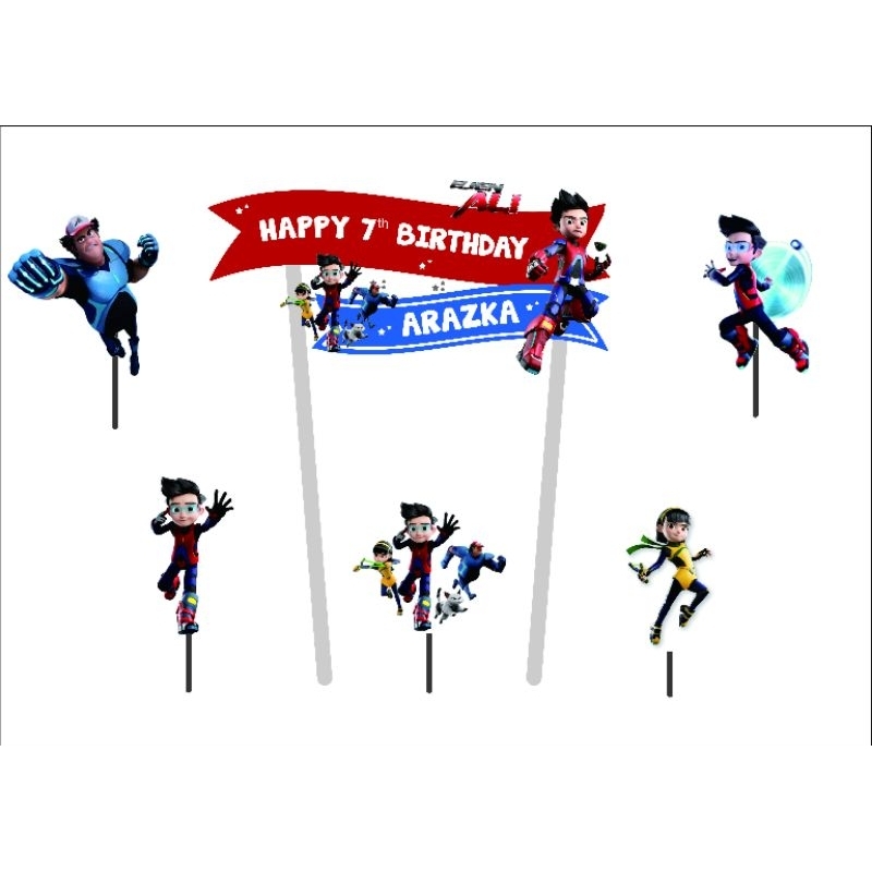 Topper Cake Ejen Ali PAKE NAMA