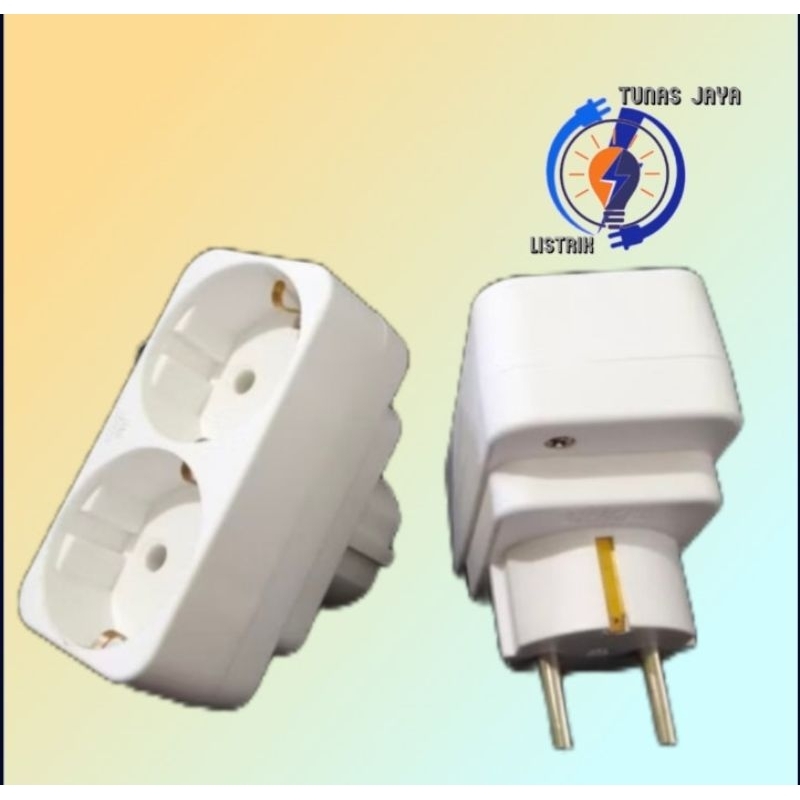 Steker T Multi + Stop Kontak 2 Lubang Putih MATSUI - MT315 PTH