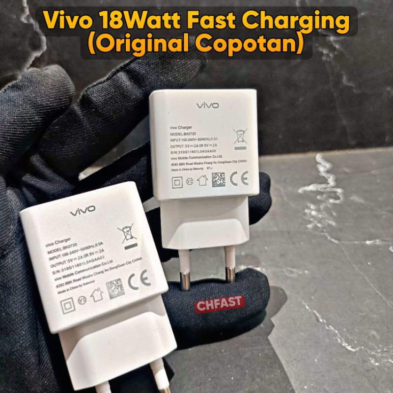 Adapter Charger Vivo 18watt Fast Charging Pala Kotak (Original Copotan HP/ Bawaan HP)