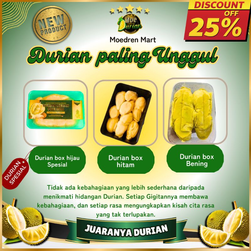 

Durian Kupas Premium Pilihan| Green box | Black box | Bening Box | Semua Premium