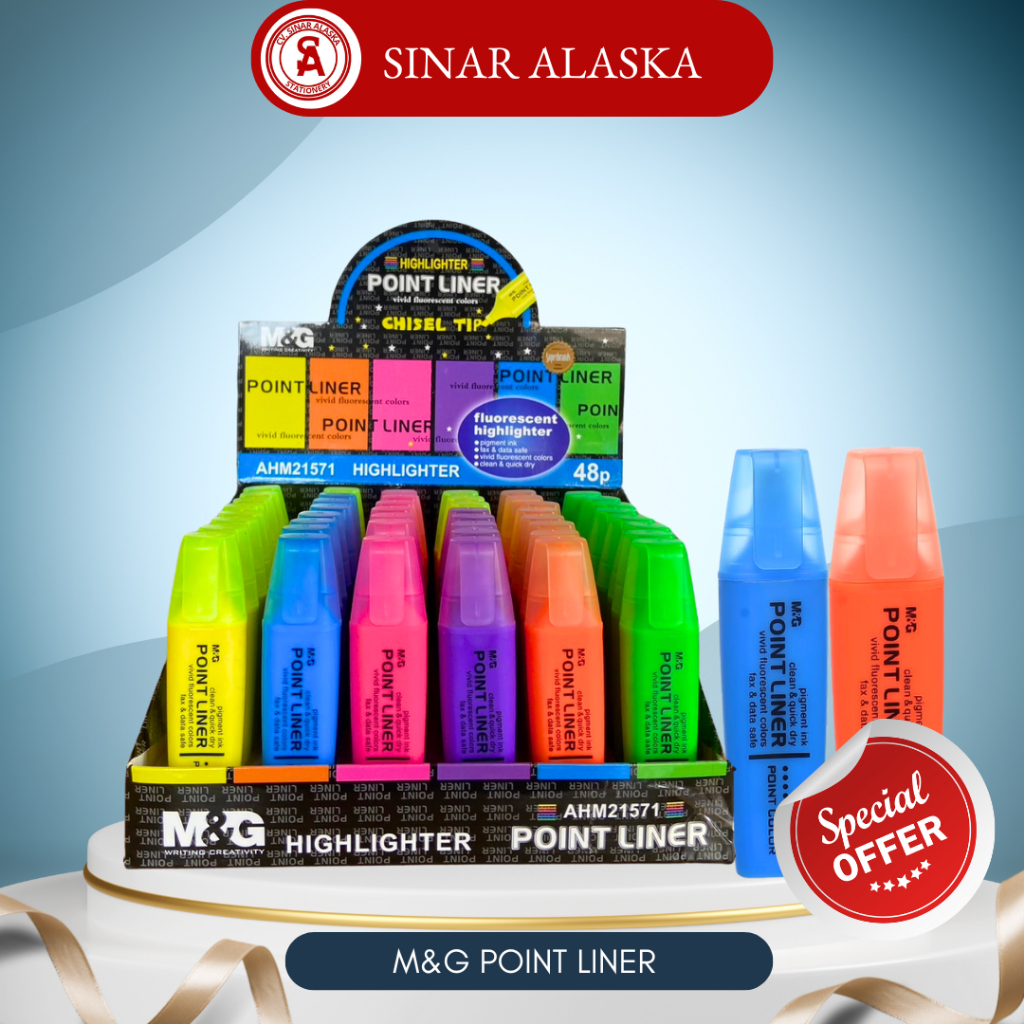 

Point Liner M&G/ Penanda Tulisan Stabilo Warna Neon Cerah