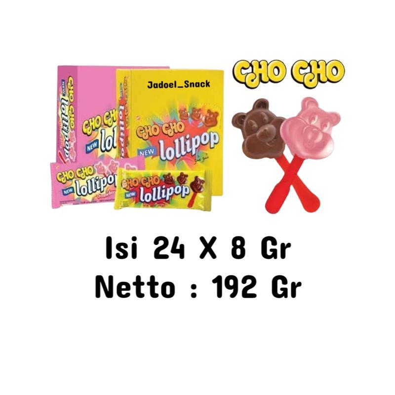 

GROSIR - ChoCho Lollipop 24 X 8 Gr Rasa Cokelat Strawberry Lolipop by Jadoel_Snack