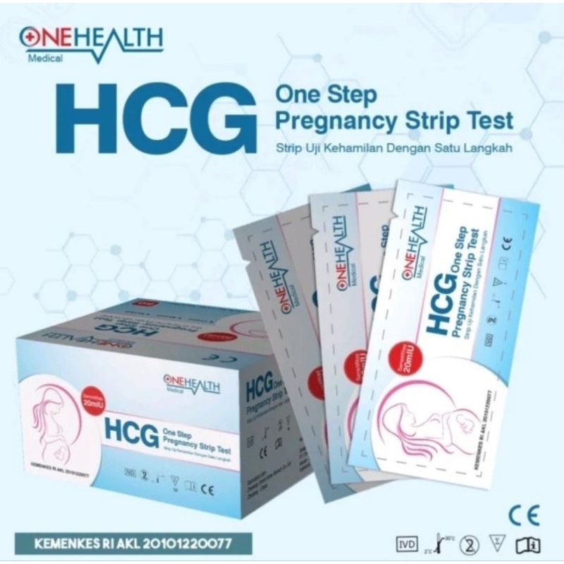 Tespack hcg onehealth, tes kehamilan hcg pragnancy test strip