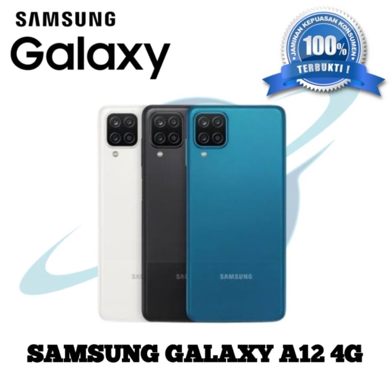 Samsung Galaxy A12 4G 4/128GB + 6/128GB | Baterai 5000mAh | Fast charging 15W | 48 Mp | Garansi Resm