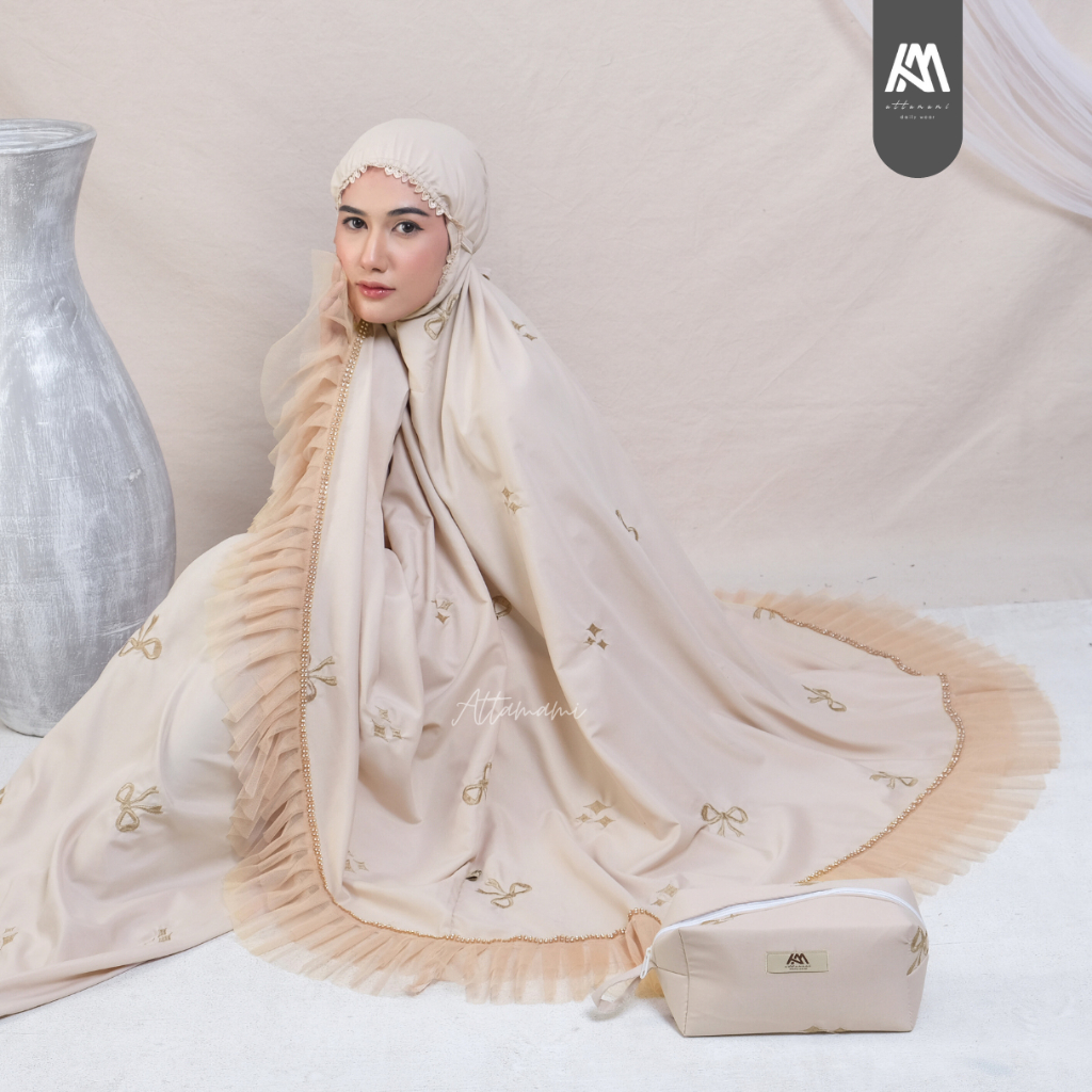 BAHAN PREMIUM / Mukena Dewasa Bordir Coquette Mukena Bordir Pita
