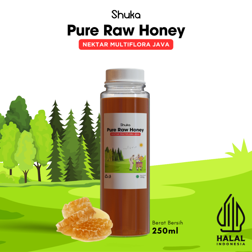 

Madu Nektar Multiflora Java - Madu Shuka Official - Madu Asli Murni - Natural Raw Honey 250ml