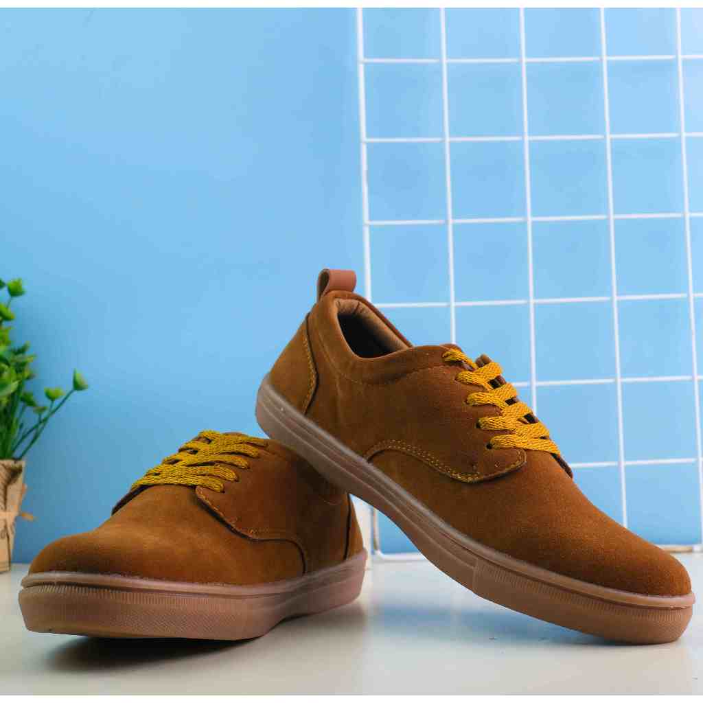 Sepatu Pria Kets Oscar Brown Snakers Casual Campus Kuliah Original