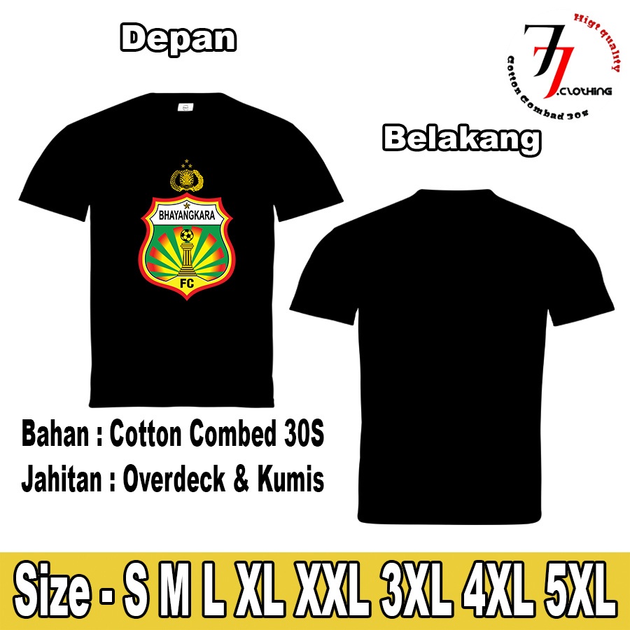 Tshirt Baju Kaos Pria Bhayangkara FC  Lengan Pendek pria Cotton Combad 30s