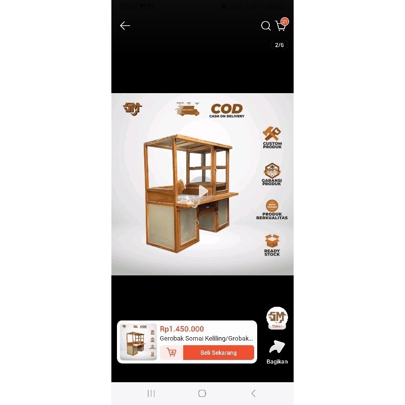 Gerobak siomay keliling, gerobak motor, gerobak cilok, gerobak bakso