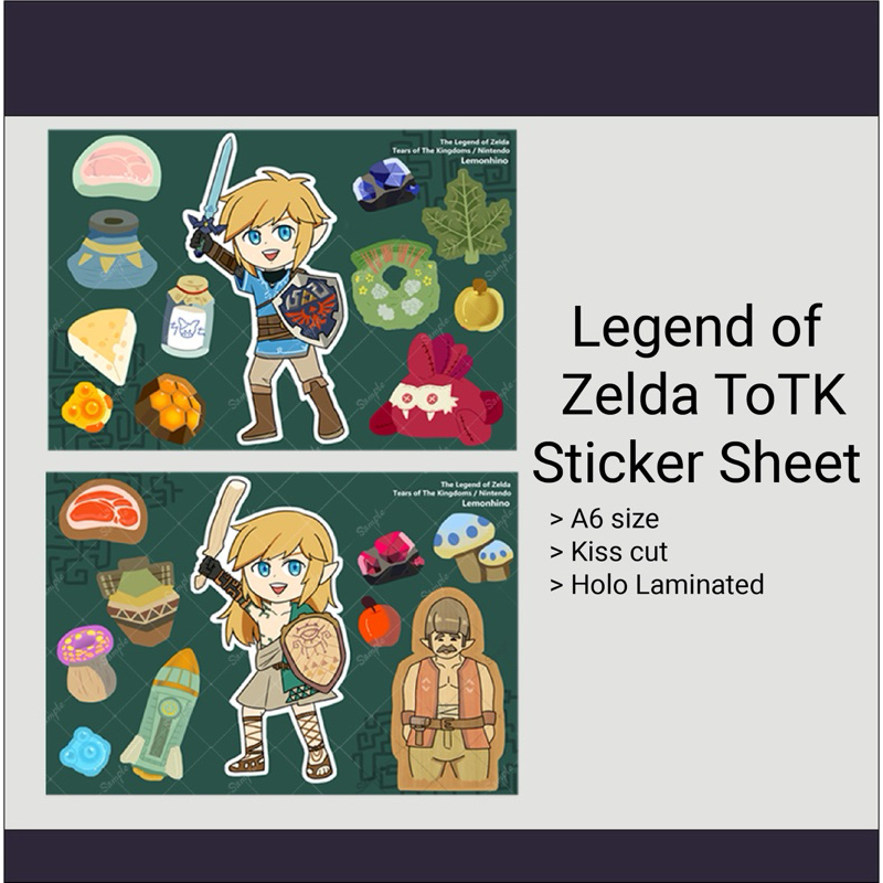 

Legend of Zelda Tears Of Kingdom A6 Holo Sticker. MIN ORDER 30K